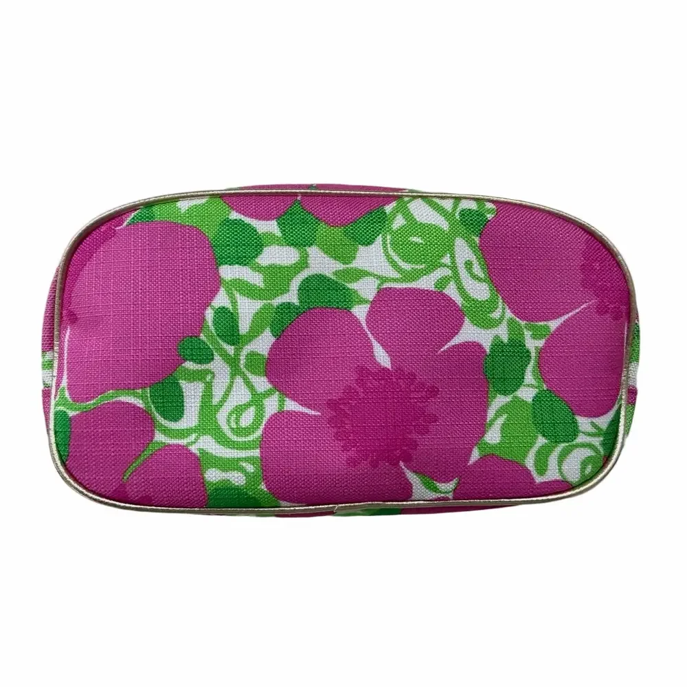 Estee Lauder Lilly Pulitzer Pink Green Makeup Bag Floral Print Collaboration New